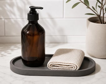 Small Sealed Decorative Bathroom Countertop Oval Tray - Soap Holder Tray