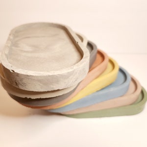 Concrete Oval Tray - Jewelry and Bathroom Cement Tray - Modern Decor - Housewarming Gift - Home Products - Colorful Organizer - Incense