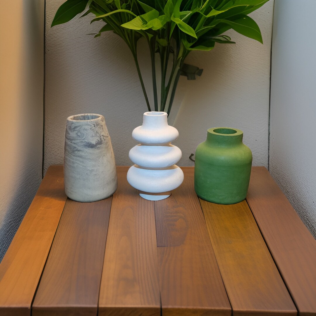 Concrete Vase Midcentury Modern Housewarming Boho Etsy