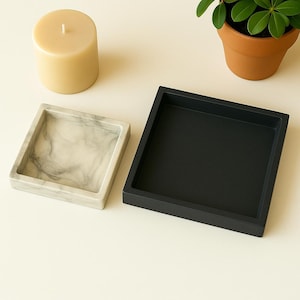 Square Concrete Tray or Coaster - Pot Holder - Decoration - Modern Decor - Housewarming Gift - Home Products - Colorful Organizer