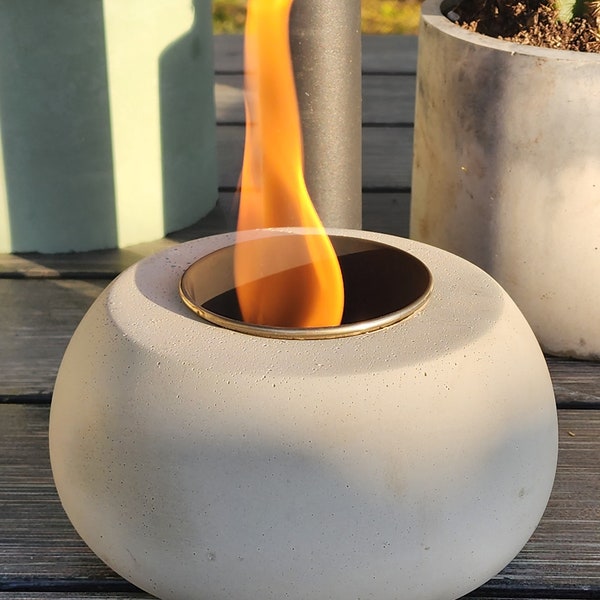 Fire Pit -  Table Top Fire Pit - Fire Bowl - Outdoors - Concrete - Modern Design - Elegant Housewarming Gift