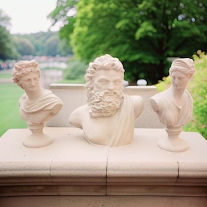 Greek God and Goddess Bust - Apollo - Zeus - Artemis - Home Goods - Paintable Arts and Crafts - Greek God Decor - Shrine Statue - Roman