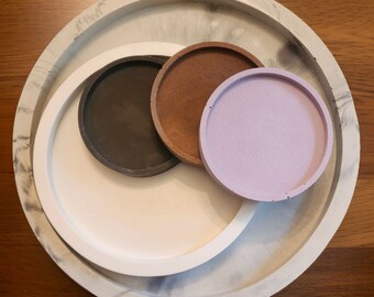 RawMaker Cloud Concrete Catchall & Coaster | Handmade Minimalist Cement Catchall Tray and Coaster