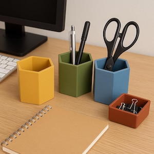 Hexagon Concrete Succulent Pot: Modern Desk Planter