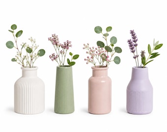 Concrete Bud Vase: Minimalist Wedding Decor and Small Plant Flower Vases