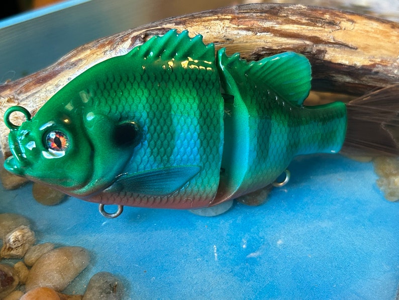 Appât Bluegill Glide 5 peint sur mesure avec hochets - coulement lent