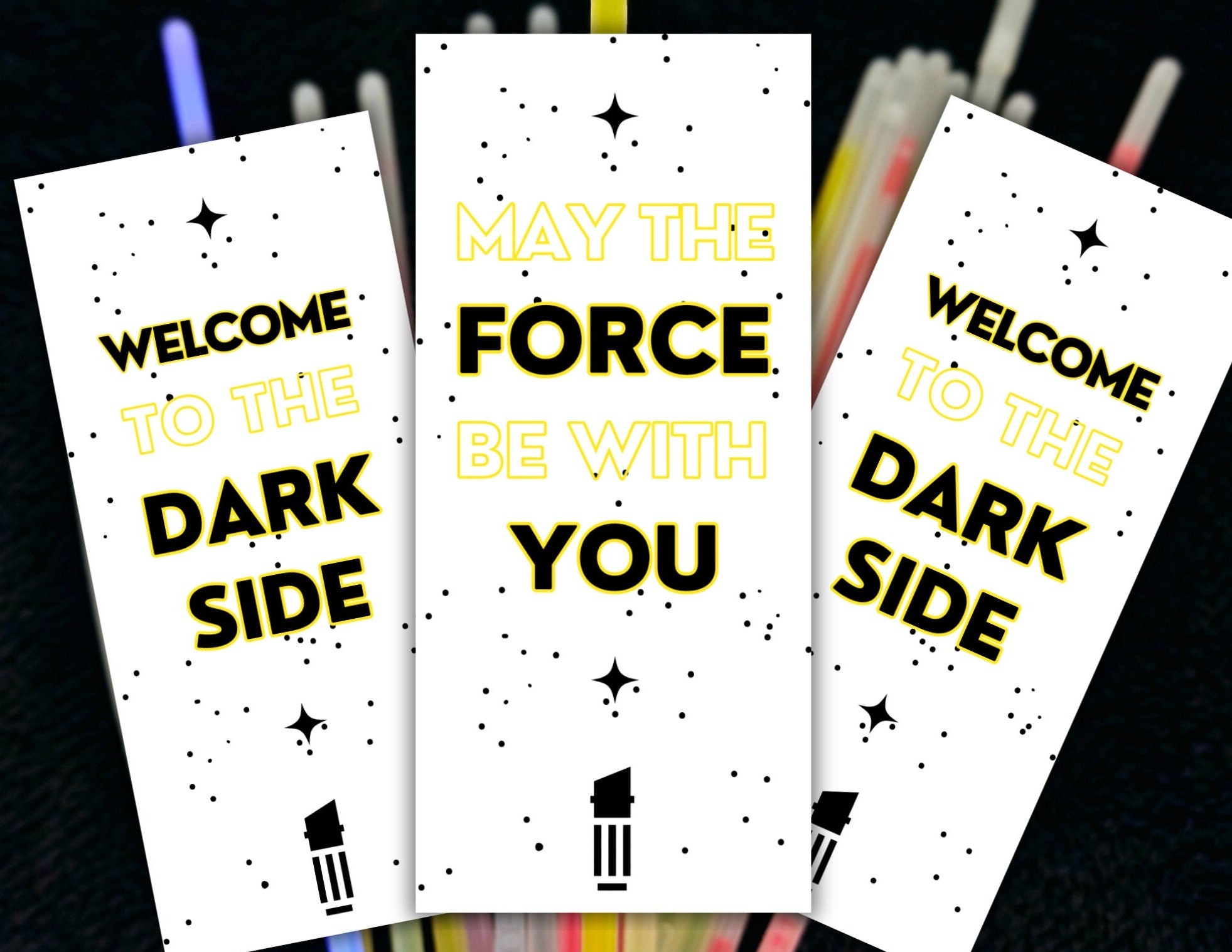 Printable Glow Stick Star Wars Birthday or Wedding Celebration Party ...
