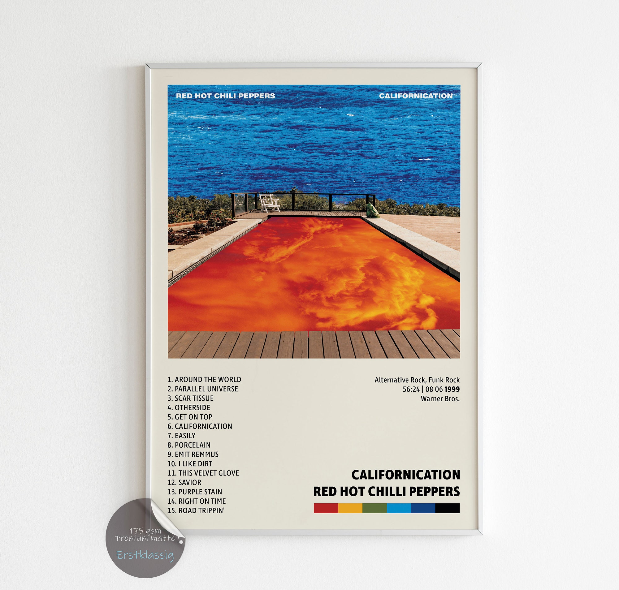 Red Hot Chili Peppers Posters / Californication Poster, Tracklist Album