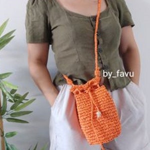 Mini orange tote bag-Crochet straw bag-Trend women&#39;s handbag-Knitted straw bag-Women&#39;s bag with shoulder strap-Unique women&#39;s handbag-Gifts