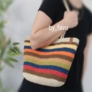 Raffia Beach Bag,Summer Shopping Bag,Straw Tote Bag,Crochet Large Volume Grocery Bag,Boho Woven Bag,City Bag,Birthday Gift for Her-Easter