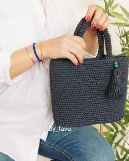 Navy blue straw bag Etsy