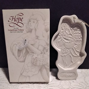 Longaberger Pottery Hope Angel Series Cookie Mold Boxed