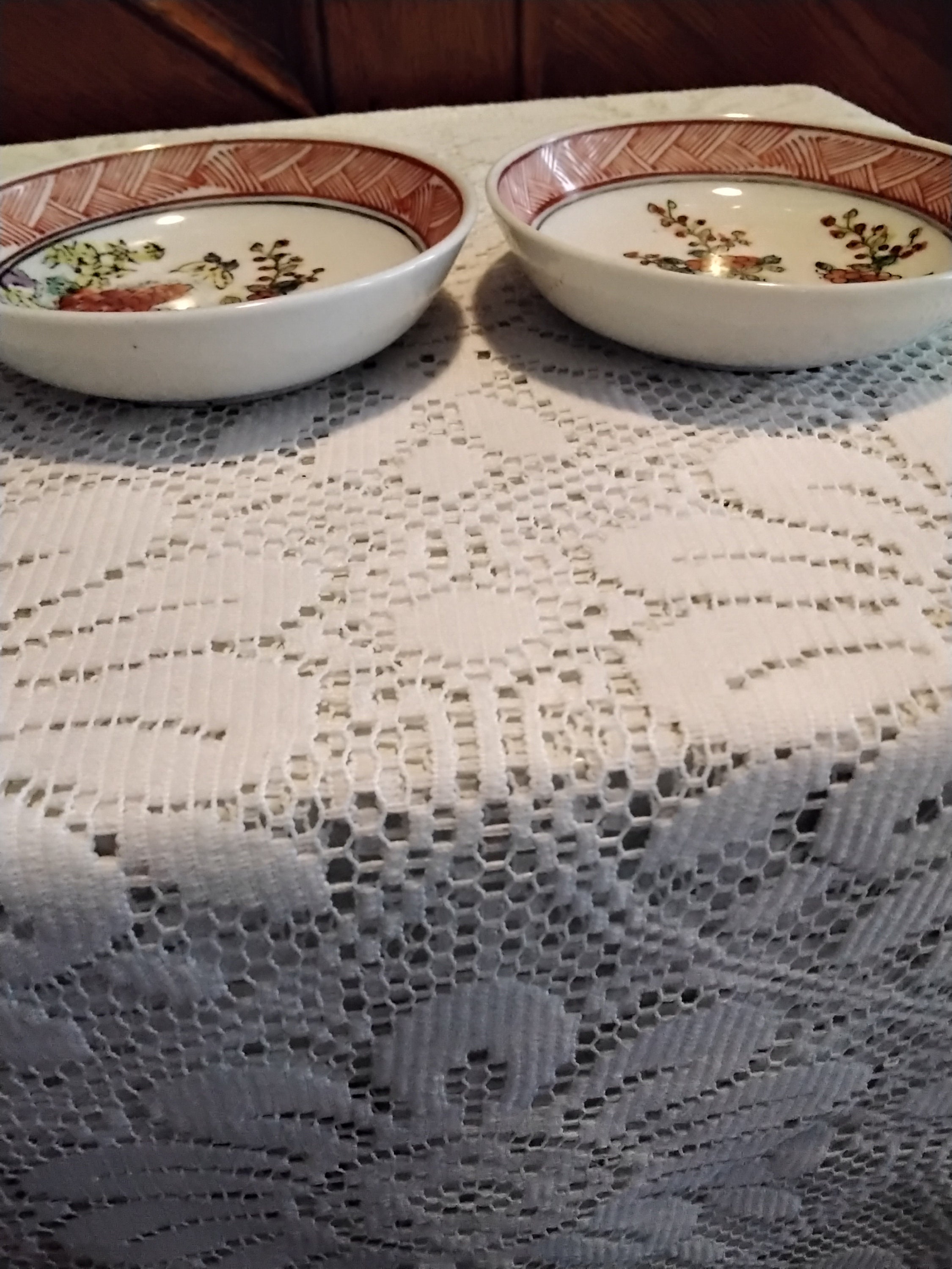 Vintage Japanese A.C.F. Porcelain Ware Small Saucers/ Bowl Set 1930's