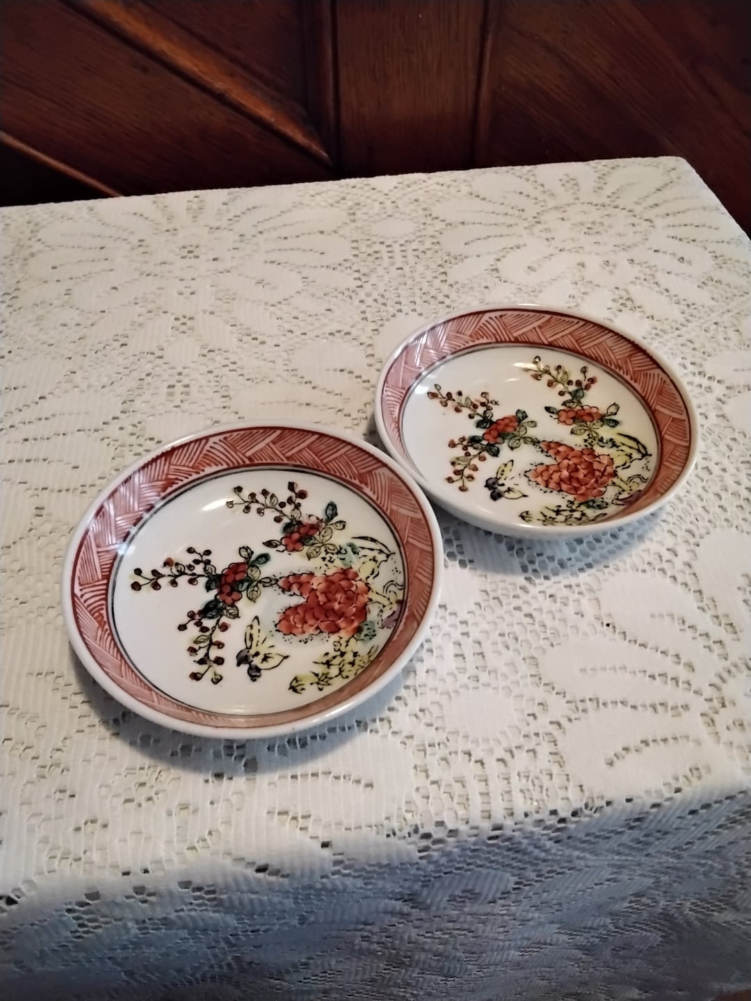 Vintage Japanese A.C.F. Porcelain Ware Small Saucers/ Bowl Set 1930's