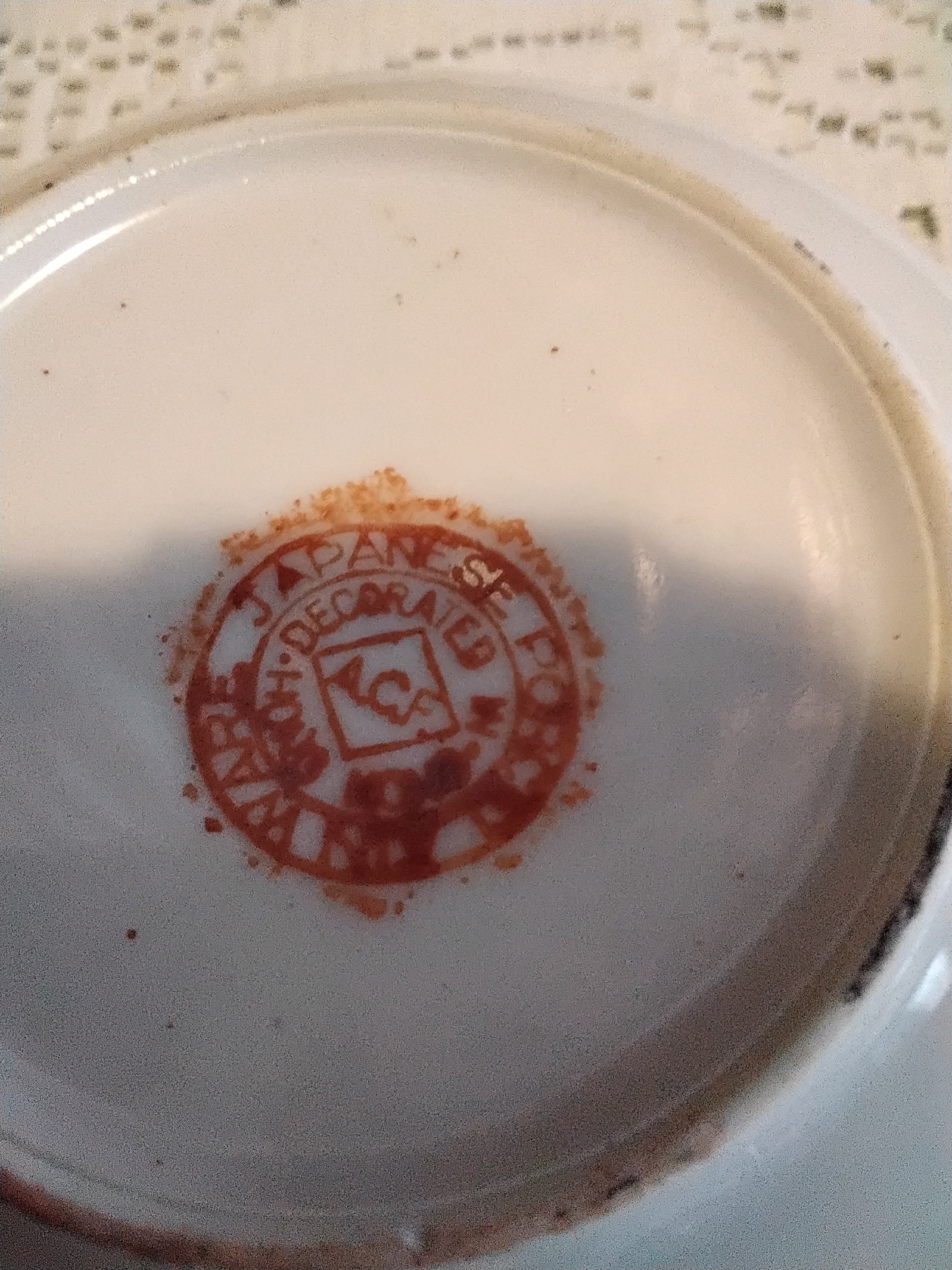 Vintage Japanese A.C.F. Porcelain Ware Small Saucers/ Bowl Set 1930's