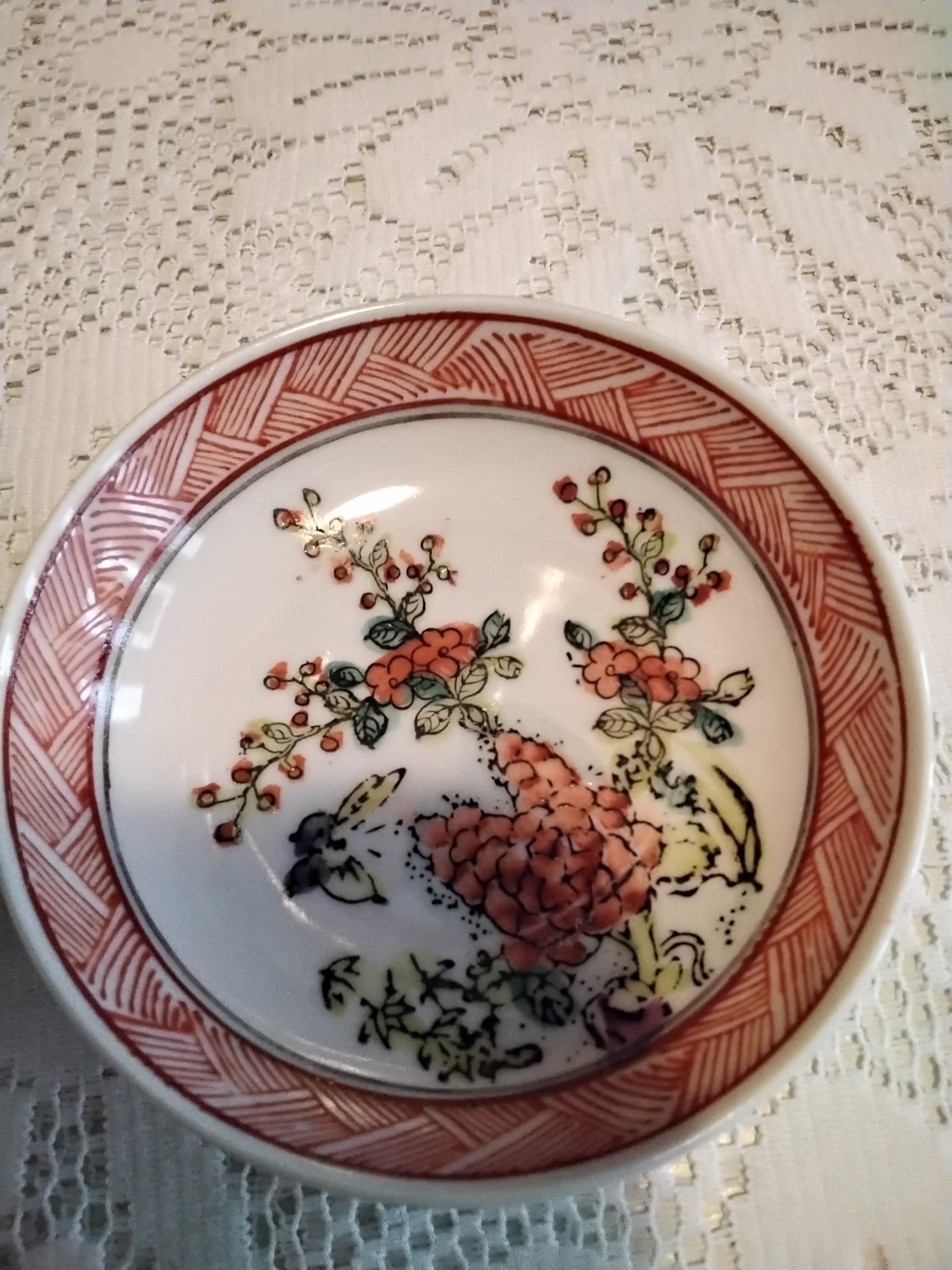 Vintage Japanese A.C.F. Porcelain Ware Small Saucers/ Bowl Set 1930's