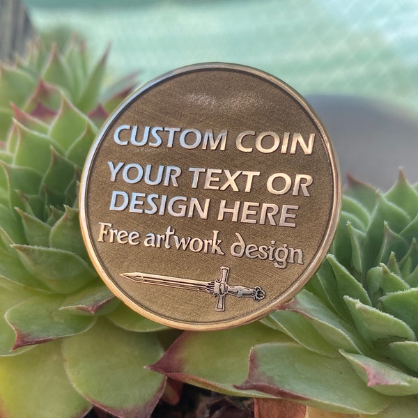 CUSTOM COIN - FREE Artwork, Pure Brass Coin , 3mm Thick , 40 mm wide.