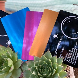 Cartes de visite en aluminium personnalisées, cartes de visite en métal personnalisées, gravées au laser