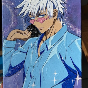 Gojo Satoru Painting w/ sparkle paint :)  (ONLY 1 quantity)