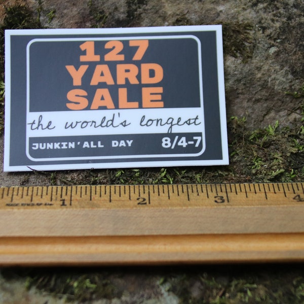 127 yard sale sticker