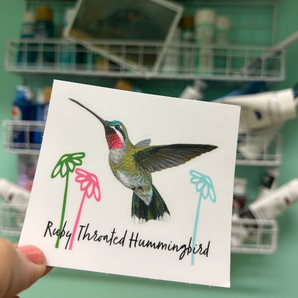 Ruby throated Hummingbird sticker