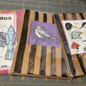 handgemaakte kaarten: vintage vogelillustraties, set van 3