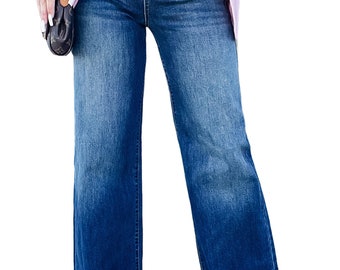 Denim Dreams - Blue High Rise Wide Leg Jeans