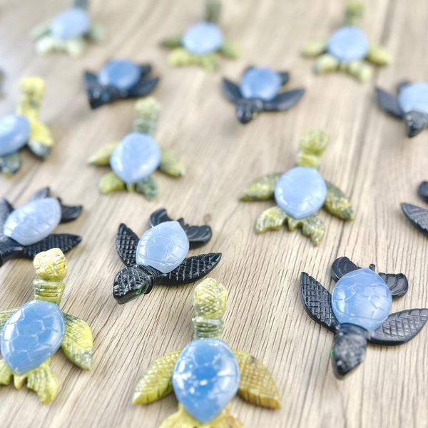 Sea Turtle Carving | Angelite | Serpentine | Onyx | Peruvian Carving | Crystal Turtle | Tortoise Carving | Crystal Gifts | Crystal Decor