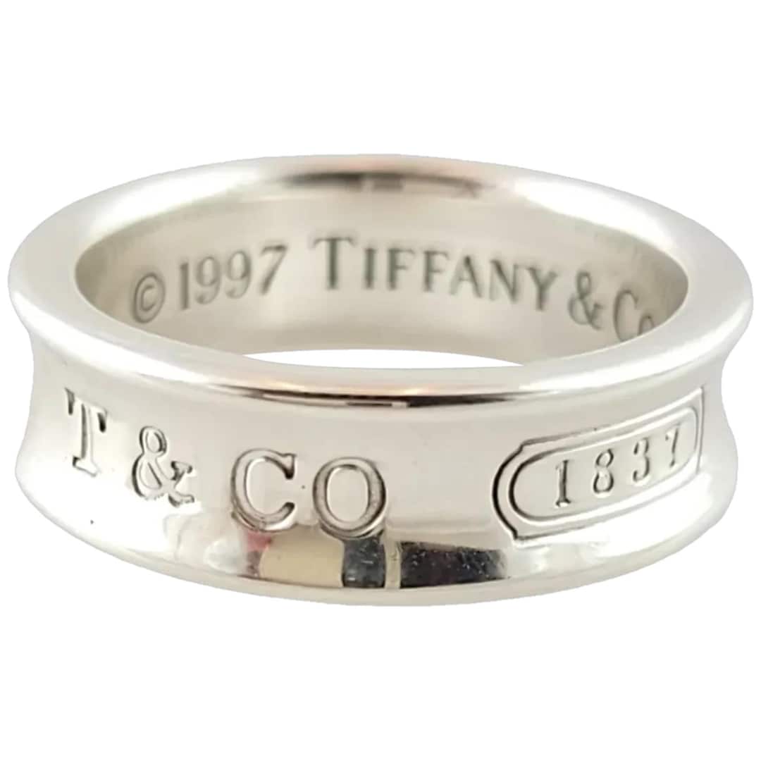 Authentic Tiffany & Co 1997 Ring 1837 Sterling Silver 925 Size 6 ...