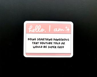 Funny DIYer Sticker, Dangerous Project Name Tag, Vanlife Handyman Gift