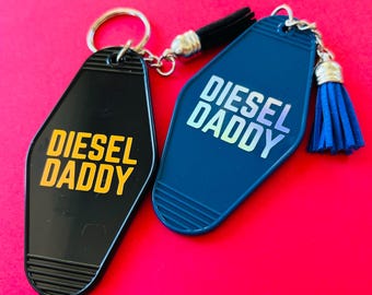 Diesel Daddy Keychain, Big Rig Gift, Truck Swag