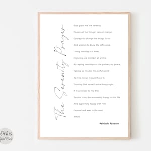 La Oración de la Serenidad,Impresión del Versículo de la Biblia,Versión Larga,Escritura Cristiana,Regalo Religioso,Signo,Citas,Póster,Decoración del Hogar,Descarga Digital