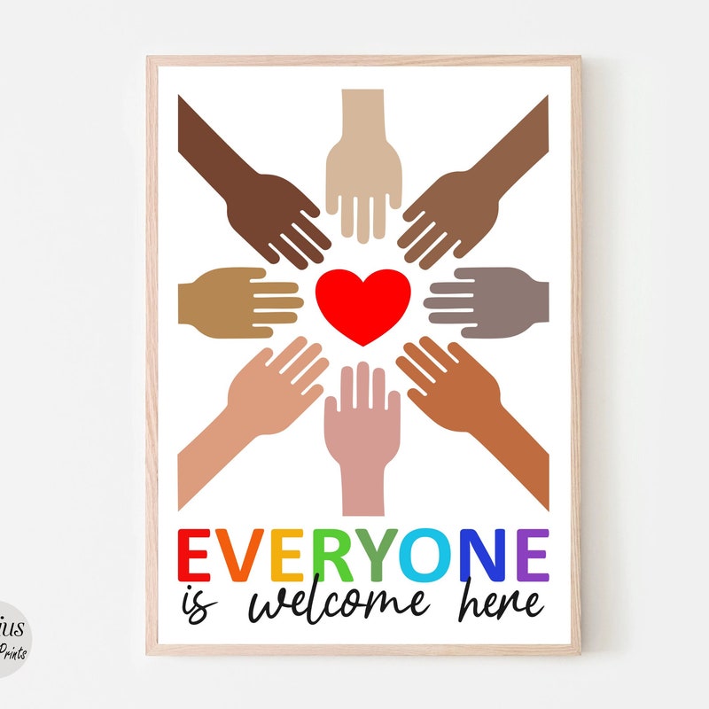Everyone is Welcome Here Sign - Etsy