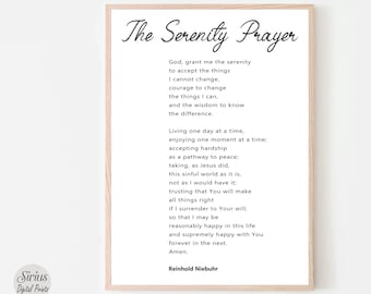 serenity prayer print, Bible Verse Print, therapy office decor, Minimalist Quote, Printable Wall Art, Christian Prayer, Scripture Art