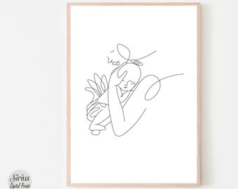 Loss of Baby Print, Miscarriage Gift, Sympathy Gift, Infant Loss, Line Art Print, Sorry for Your Loss, Baby Heaven Art, Angel Infant Artwork