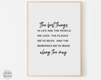 Las mejores cosas de la vida, Arte mural imprimible, Cita inspiradora, Citas positivas, Impresión de citas, Regalo para el mejor amigo, Regalo para la familia