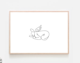 Loss of Baby Print, Miscarriage Gift, Sympathy Gift, Infant Loss, Line Art Print, Sorry for Your Loss, Baby Heaven Art, Angel Infant Artwork