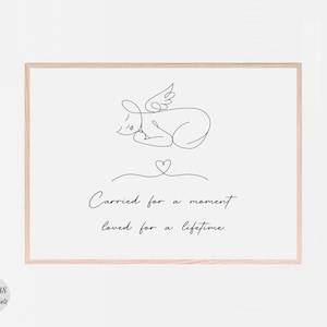 Miscarriage Memorial Print,Loss of Baby Print,Pregnancy Loss,Miscarriage Gift,Sympathy Gift, Infant Loss, Line Art Print,Baby Heaven Art