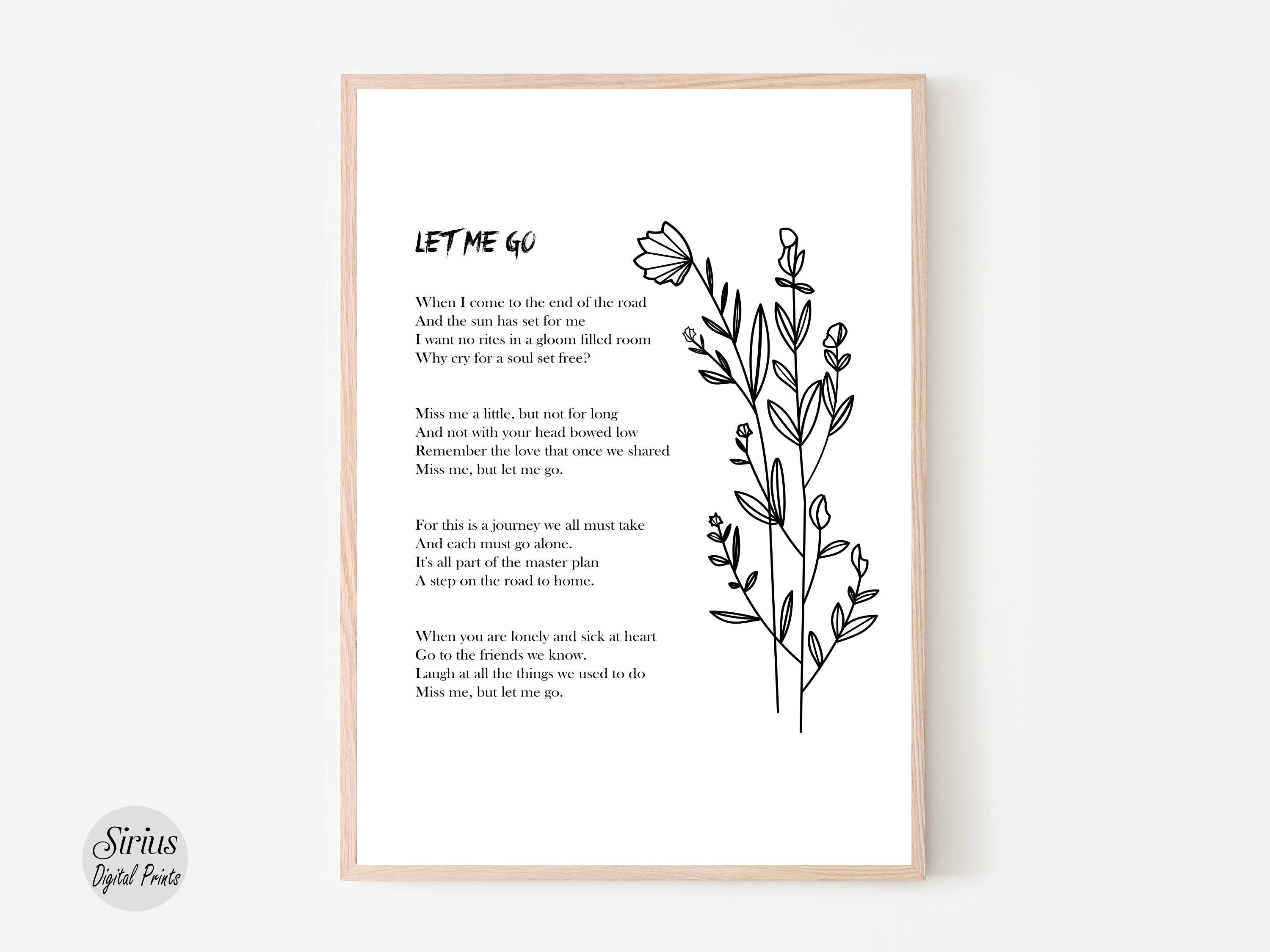 Miss Me but Let Me Go by Christina Rossetti Poem Strength Funeral Mourning Instant