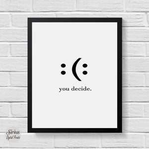 Decide Smile Home Office Wall Decor, Inspirational Wall Art, Motivational Quote Poster Print, Dorm Decor, Digital Large Printable Wall Art image 5