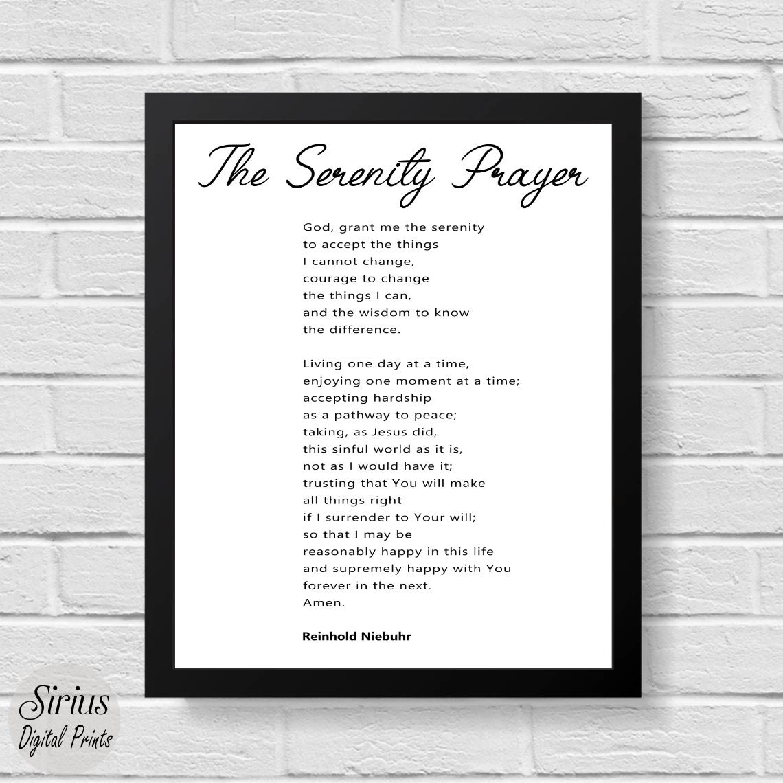 Serenity Prayer Print Bible Verse Print Therapy Office - Etsy