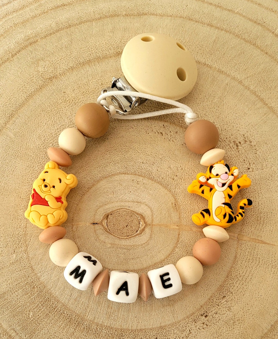 Personalized Winnie and Tigger Pacifier Clip - Etsy
