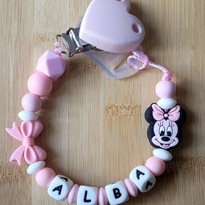Personalized Minnie pacifier clip
