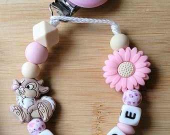 Personalized Miss Panpan pacifier clip