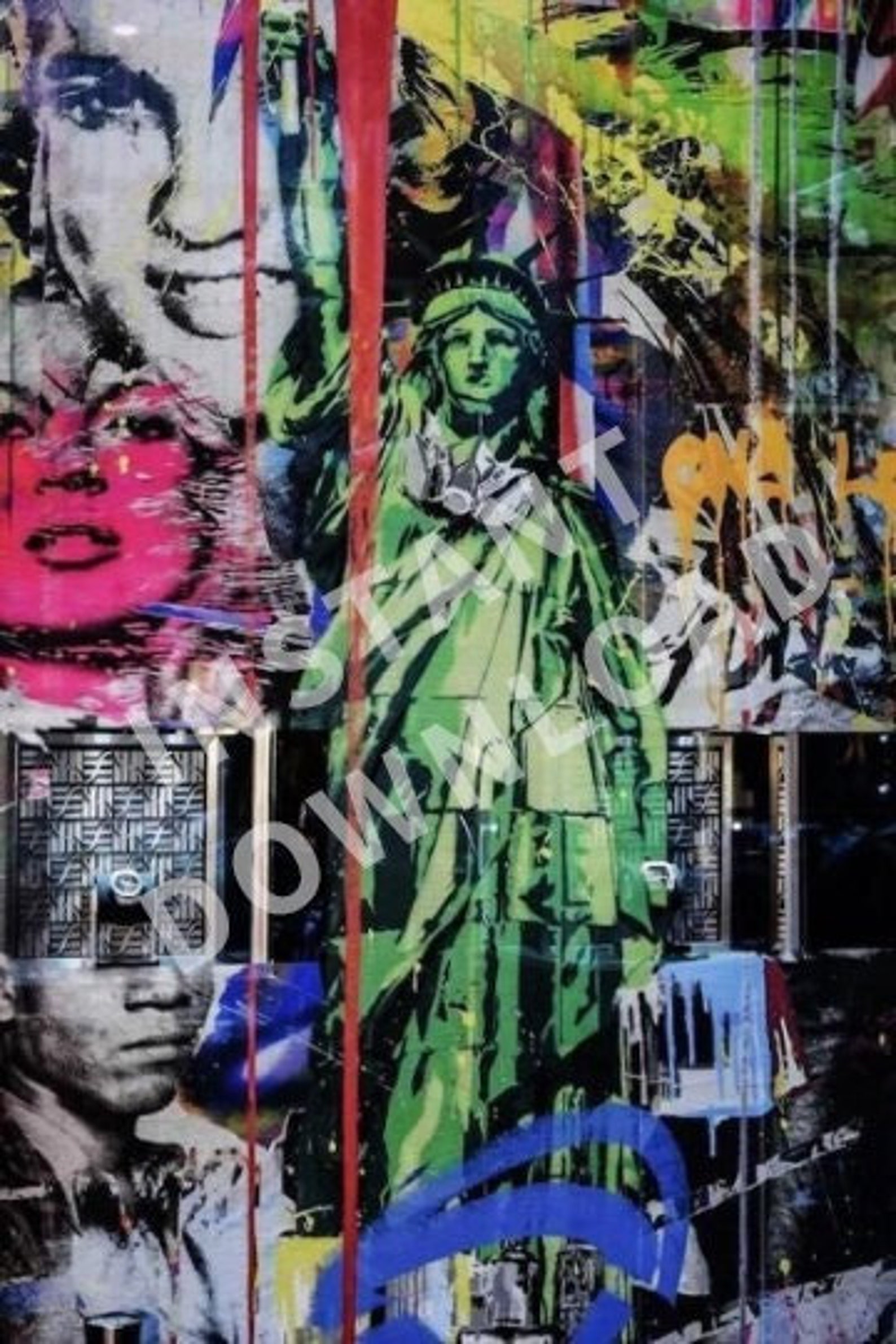 Instant Download Statue of Liberty Graffiti Art Pop Graffiti Wall Decor