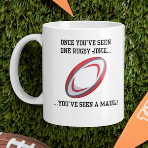 Novelty Rugby Mug - Funny Him Gift for Secret Santa Present Unique Ceramic Novelty Office Birthday Christmas 11oz 15oz Coffee Tea Cup