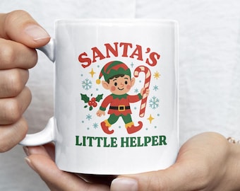 Funny Christmas Mug – Santa's Little Helper Elf Coffee Cup
