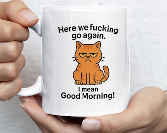 Grumpy Cat Coffee Mug – Funny Rude Cat Lover Gift