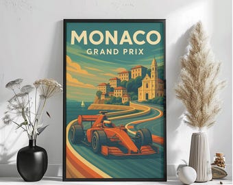 Monaco Grand Prix Poster - Vintage Formula One Art Print