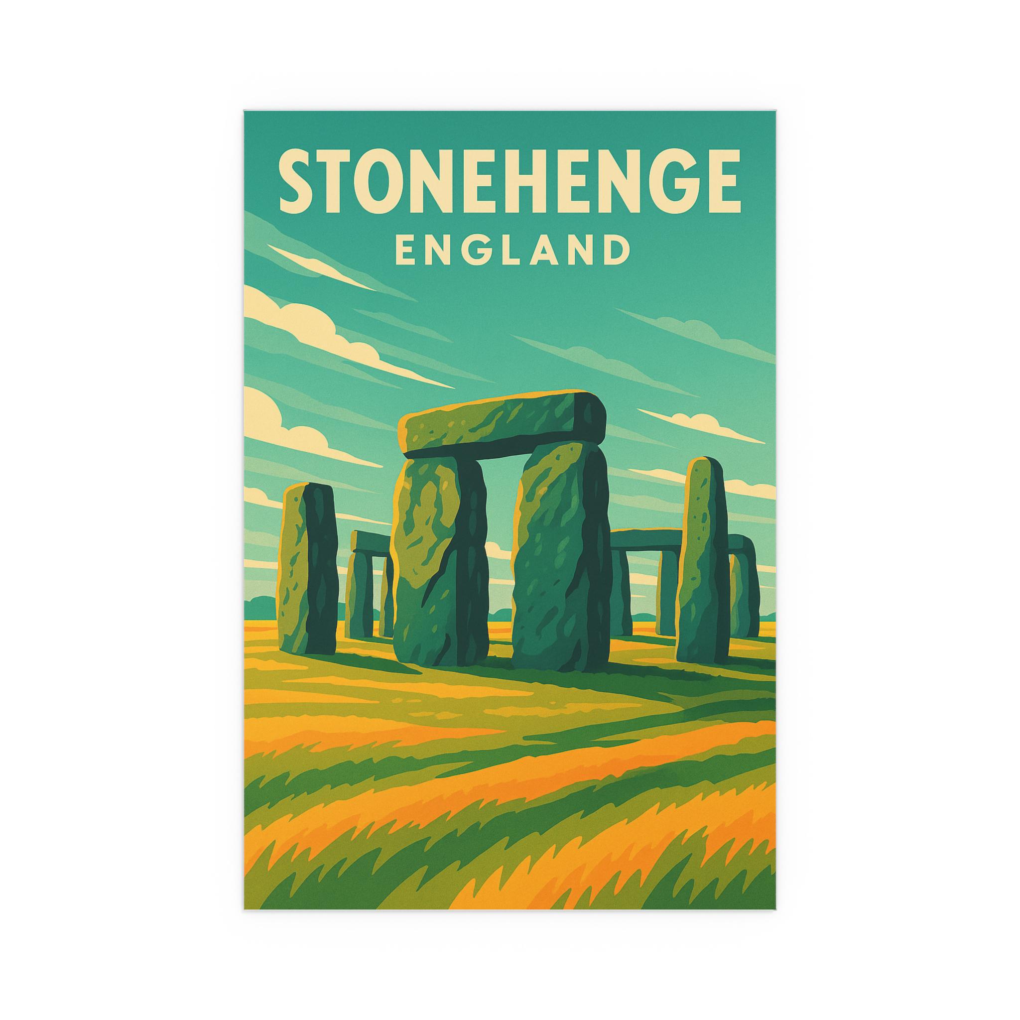 Stonehenge England Art Print | Retro Travel Poster - Etsy